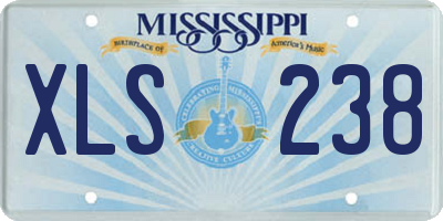 MS license plate XLS238