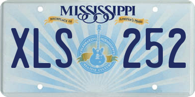 MS license plate XLS252