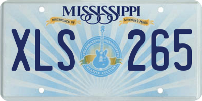 MS license plate XLS265