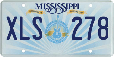MS license plate XLS278