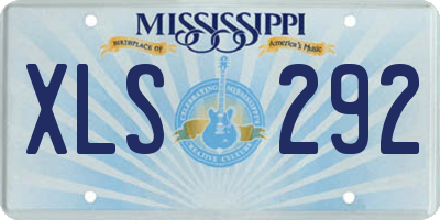 MS license plate XLS292