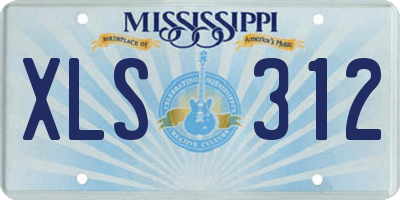 MS license plate XLS312