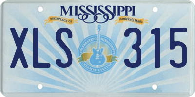 MS license plate XLS315