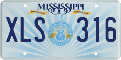 MS license plate XLS316