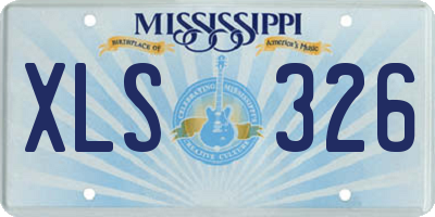 MS license plate XLS326