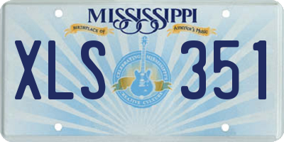 MS license plate XLS351