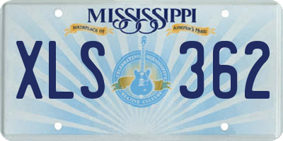 MS license plate XLS362