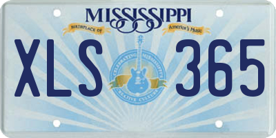 MS license plate XLS365