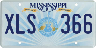 MS license plate XLS366