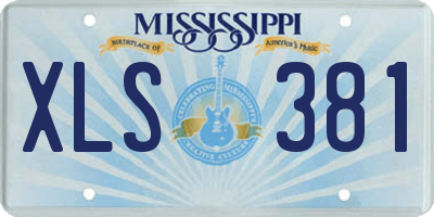 MS license plate XLS381