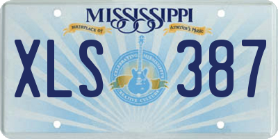 MS license plate XLS387