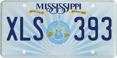 MS license plate XLS393