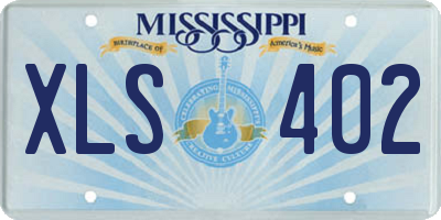 MS license plate XLS402