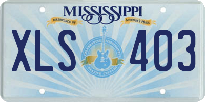 MS license plate XLS403