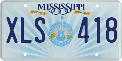 MS license plate XLS418