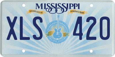 MS license plate XLS420
