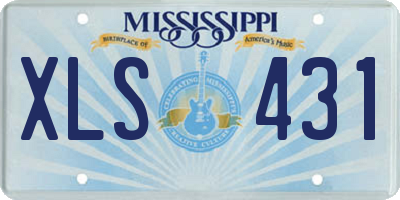 MS license plate XLS431