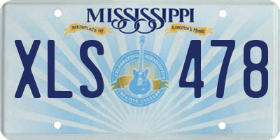 MS license plate XLS478