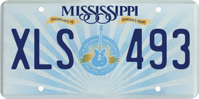 MS license plate XLS493
