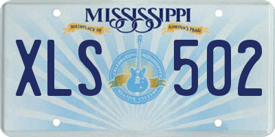 MS license plate XLS502