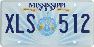 MS license plate XLS512