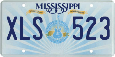 MS license plate XLS523