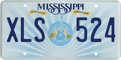 MS license plate XLS524