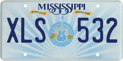 MS license plate XLS532