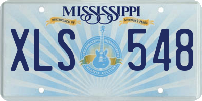 MS license plate XLS548