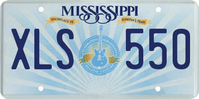 MS license plate XLS550