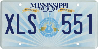 MS license plate XLS551