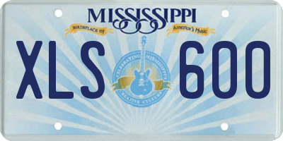 MS license plate XLS600