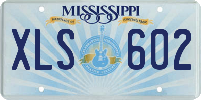 MS license plate XLS602