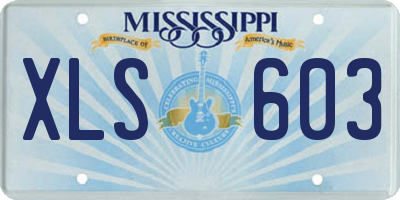 MS license plate XLS603