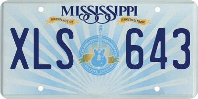 MS license plate XLS643