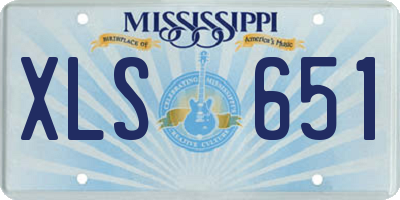 MS license plate XLS651