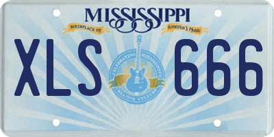 MS license plate XLS666