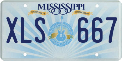 MS license plate XLS667