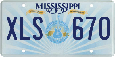 MS license plate XLS670
