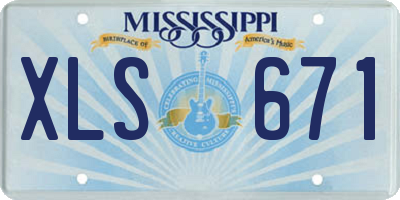 MS license plate XLS671