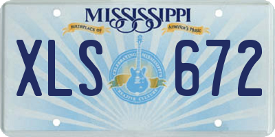 MS license plate XLS672