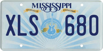 MS license plate XLS680