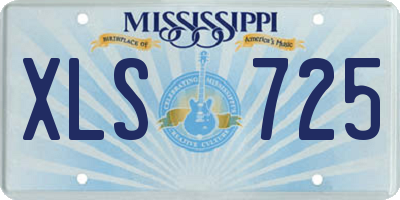 MS license plate XLS725