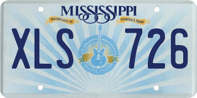 MS license plate XLS726