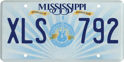 MS license plate XLS792