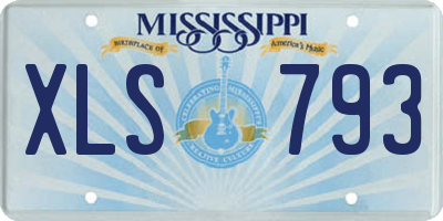 MS license plate XLS793