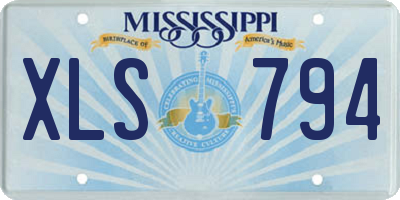 MS license plate XLS794