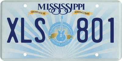 MS license plate XLS801