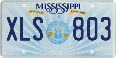 MS license plate XLS803