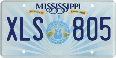 MS license plate XLS805